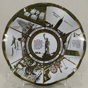 Vintage Houze Art Glass New York City Souvenir Dish Ashtray Statue of Liberty